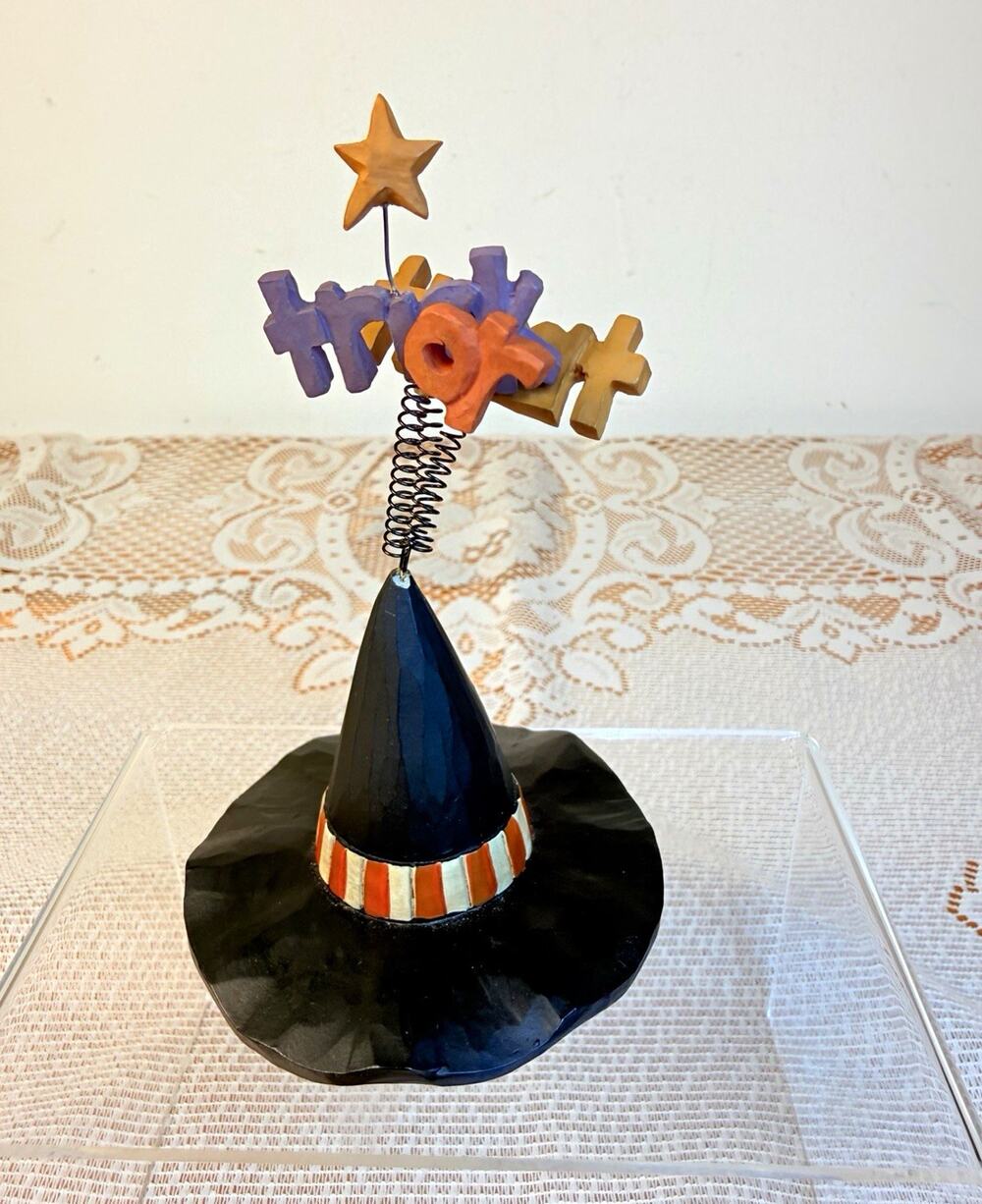 Vtg Blossom Bucket B Lloyd Halloween Witch Hat Resin “Trick or Treat”- read